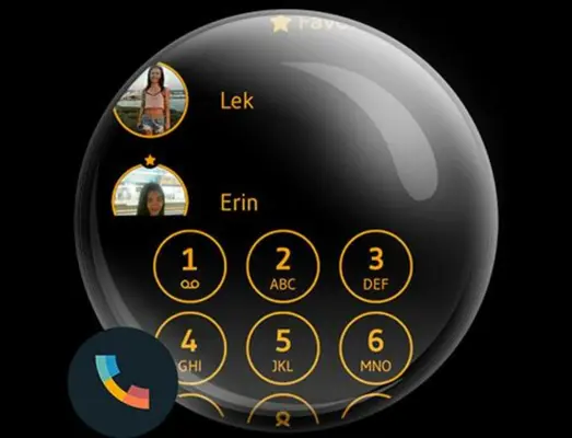 Theme Dialer CircleBlackOrange android App screenshot 1