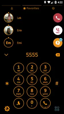 Theme Dialer CircleBlackOrange android App screenshot 5